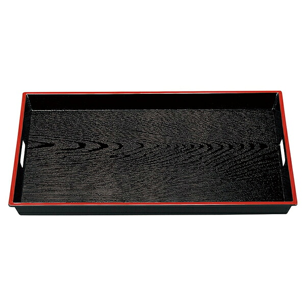 【まとめ買い10個書き割り品】和食器 エ713-408 [A]ABS肌理脇取盆 黒天朱2尺3寸【メイチョー】