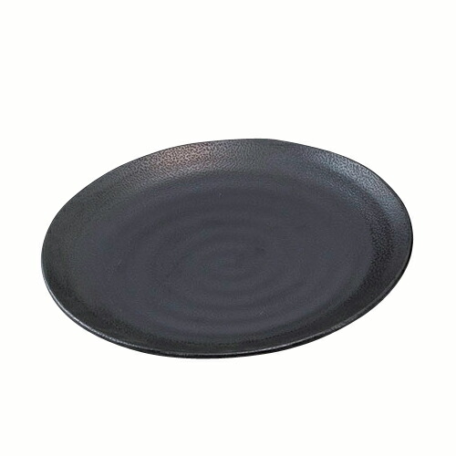 【まとめ買い10個セット品】和食器 エ717-118 [M]メラミンいぶし釉25cm丸皿 黒[洗]【メイチョー】
