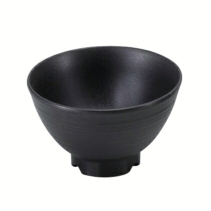 【まとめ買い10個セット品】和食器 エ717-208 [M]メラミンいぶし釉碗 小 黒[洗]【メイチョー】