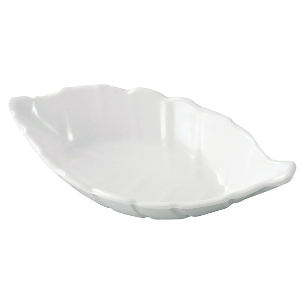 【まとめ買い10個セット品】和食器 ヌ725-128 [M]16.3渕反この葉小鉢 白グロス【メイチョー】
