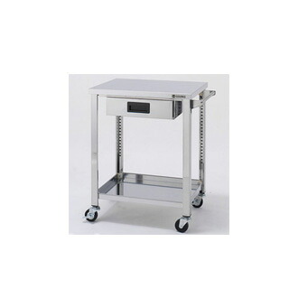 東製造所 3方コボレ打ち切り+抽き出し付3段 ステンレス鋼製手押し車 600×450×800【製造業者直送/信用販売決済不可】【メイチョー】