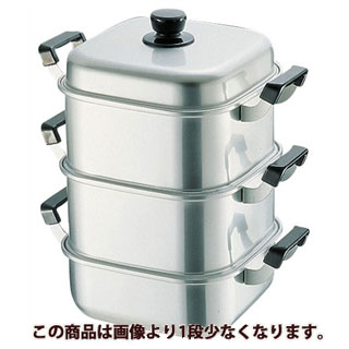 セイロセット　30cm　蒸し段×2、蓋 ×1　アルマイト　ホクア　⑵ GAS】DX長生セイロ シリーズ | 北陸アルミニウム