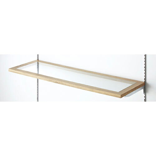 木製ガラス棚枠セット ラスティック柄 D40cm W120cmタイプ 61-31-23-2 【システム什器 システムオプション スリット式システムオプションW120cm 木製ガラス棚枠セット ラスティック柄 D40cm】【メイチョー】