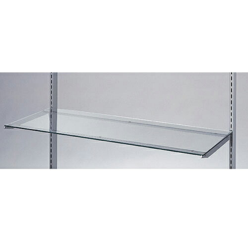 ガラス棚セットW90cm インハングタイプ ガラス8mm厚 D30cm 61-36-2-4 【システム什器 システムオプション スリット式システムオプションW90cm ガラス棚セットW90cm インハングタイプ ガラス8mm厚】【メイチョー】