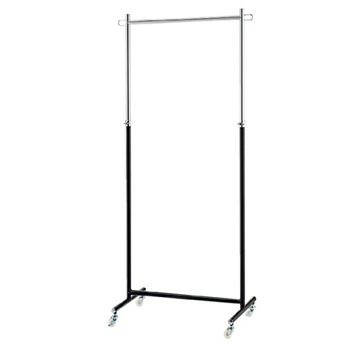 シングルハンガー 黒 5台組 W60cmタイプ 5台 サイズ:W71×D41×H108～178cm 材質:スチール製 黒 耐荷重:40kg 61-98-2-1 【店舗什器 ハンガーラック シングルハンガーラック ハンガーラック 5台組 黒】【メイチョー】