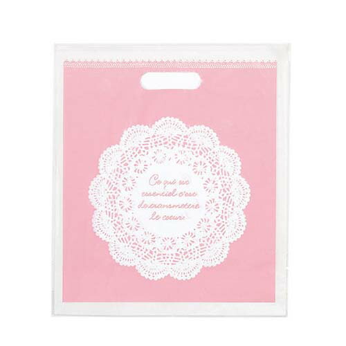 レース ポリ袋 26×29×底マチ10cm 1000枚 61-268-4-7 【ラッピング用品 ラッピングシリーズ レース ポリバッグ レース】【ラッピング用品 包装 ラッピング袋 ポリ袋 レジ袋 カラー 消耗品 かわいい 業務用】【メイチョー】