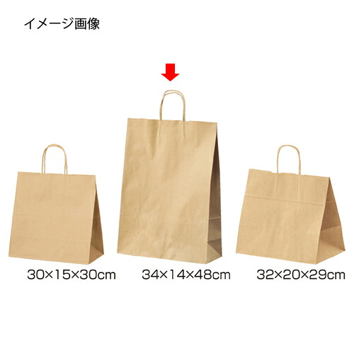 丸ひもタイプ 茶無地 34×14×48 200枚 61-431-24-18 【店舗什器 小物 ディスプレー ギフト ラッピング 包装紙 袋 消耗品 店舗備品】【メイチョー】