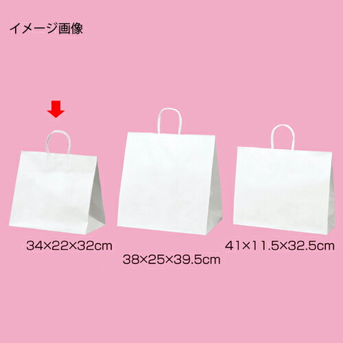 【まとめ買い10個書き割り品】丸吊りひも手合い 白無地 34×22×32 50枚 61-431-25-7 【 バス発着場機械 小物 見せびらかす 差し上げ物 ラッピング 荷造り紙 袋 疲労困憊品 バス発着場備え付け 】【メイチョー】