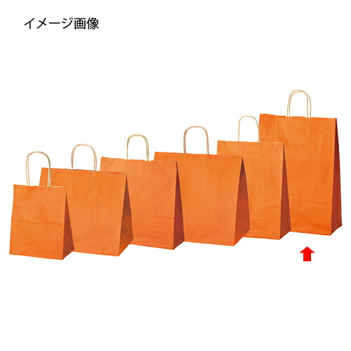 【まとめ買い10個セット品】手提げ紙袋 オレンジ 32×11×40cm 50枚 61-309-13-6 【 ラッピング用品 手提げ紙袋（無地） カラー手提げ紙袋 オレンジHEIKO 紙袋 25チャームバッグ 】【 包装 ラッピング袋 ペーパーバッグ 無地 手提げ袋 業務用 】【メイチョー】
