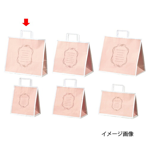 柄入り手提げ紙袋 平ひも エレガントスイート 35×12×31 200枚 61-800-92-21 【店舗什器 小物 ディスプレー ギフト ラッピング 包装紙 袋 消耗品 店舗備品】【メイチョー】