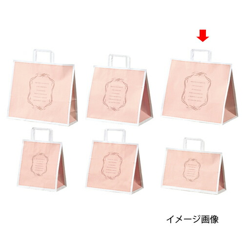 【まとめ買い10個セット品】柄入り手提げ紙袋 平ひも エレガントスイート 35×22×32 50枚 61-800-92-11 【 店舗什器 小物 ディスプレー ギフト ラッピング 包装紙 袋 消耗品 店舗備品 】【メイチョー】