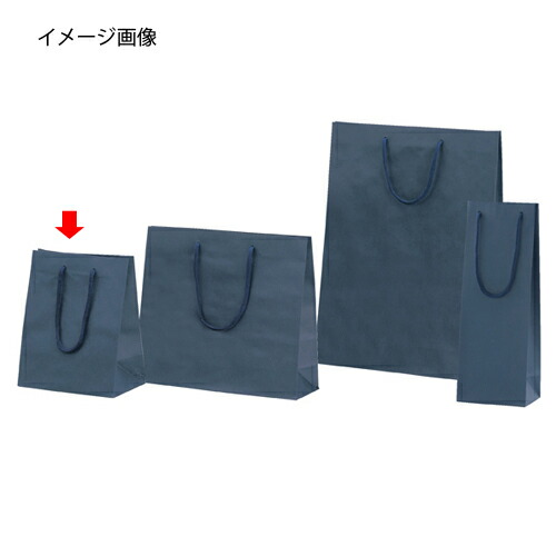 【まとめ買い10個書き割り品】色つや手提げ紙袋 紺 20×12×25 100枚 61-313-4-5 【バス発着場機械 小物 見せびらかす 差し上げ物 ラッピング 荷造り紙 袋 疲労困憊品 バス発着場備え付け】【メイチョー】