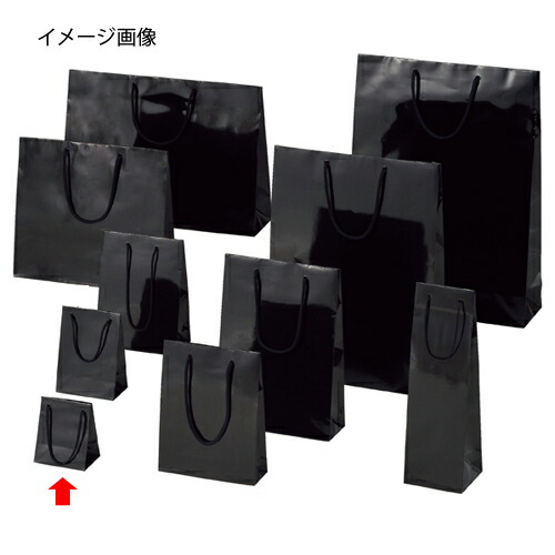 【まとめ買い10個書き割り品】ブライトバッグ 黒いこと 10×7×12 50枚 61-314-2-14 【 ラッピング装置 ラッピングシリーズ バレンタイン・復活祭・はいり込む ブライトバッグ ブラックシモジマ 紙袋 ツヤ有り 黒 】【  差し上げ物 荷拵え紙 袋 疲労困憊品 バス発着場備え付け】【メイチョー】