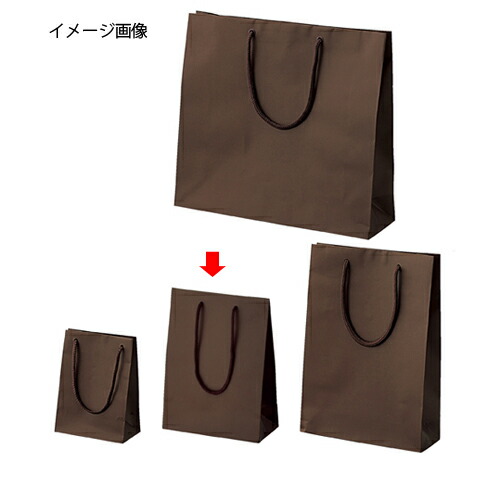 【まとめ買い10個セット品】マット貼り紙袋 ブラウン 17×8.5×23 10枚 61-431-38-4 【 店舗什器 小物 ディスプレー ギフト ラッピング 包装紙 袋 消耗品 店舗備品 】【メイチョー】