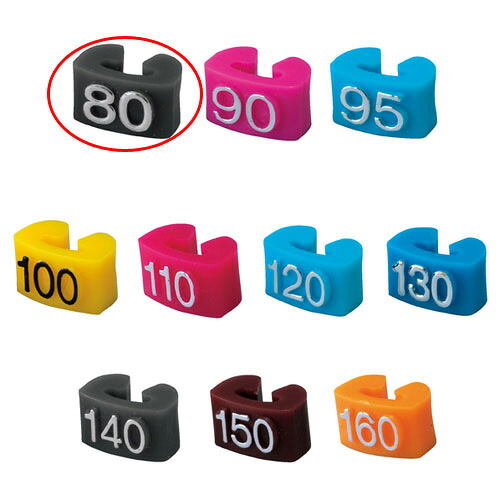 【まとめ買い10個セット品】サイズチップ 子供用 80 グレー 150個 61-200-15-1 【店舗什器 小物 ディスプレー ハンガーチップ サイズチップ 店舗備品】【メイチョー】