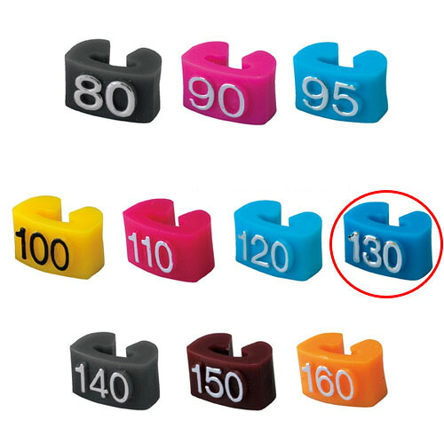 【まとめ買い10個セット品】サイズチップ 子供用 130 青 150個 61-200-15-7 【店舗什器 小物 ディスプレー ハンガーチップ サイズチップ 店舗備品】【メイチョー】