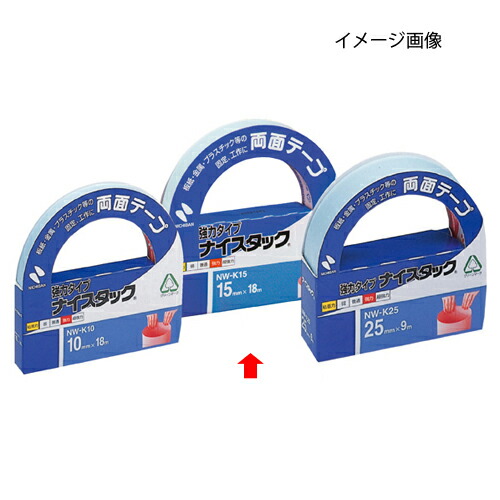 【まとめ買い10個セット品】ニチバン 両面テープ ナイスタック 強力タイプ 15mm幅×18m巻 61-324-17-2 【店舗什器 小物 ディスプレー 文具 消耗品 店舗備品】【メイチョー】
