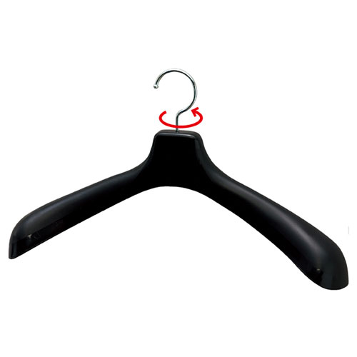 【まとめ買い10個セット品】ハンガー プラスチック製 ジャケットハンガー 黒 W40cm 10本 61-760-49-1 【 演出・ディスプレイ用品 プラスチックハンガー モノトーン・ベージュ プラスチック製ジャケット用ハンガー 黒 】【メイチョー】