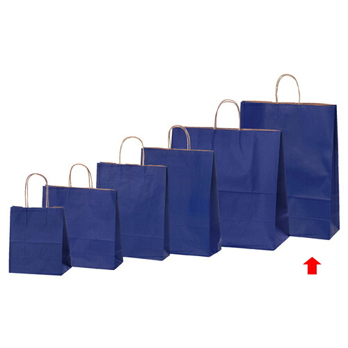 カラー手提げ紙袋 ネイビー 38&times;15&times;50 200枚 61-309-11-16 【ラッピング用品 紙袋 手提げ紙袋（無地） カラー手提げ紙袋 ネイビーHEIKO 紙袋 25チャームバッグ】【店舗備品 包装紙 ラッピング 袋 ディスプレー店舗】【メイチョー】｜開業プロ メイチョー