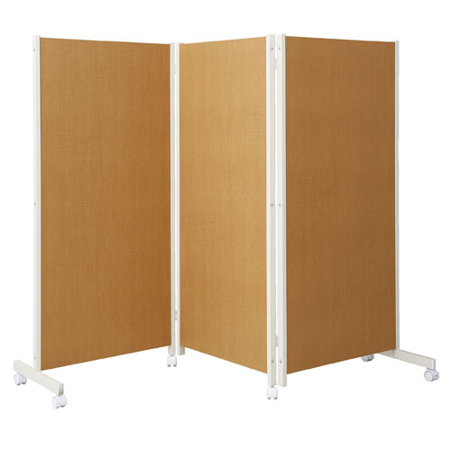 キャスター付きパーティションH180cm ナチュラル 3連 61-353-9-2 【オフィス家具 パーティション その他 衝立・パーティション キャスター付きパーティションH180cm ナチュラル】【メイチョー】｜開業プロ メイチョー
