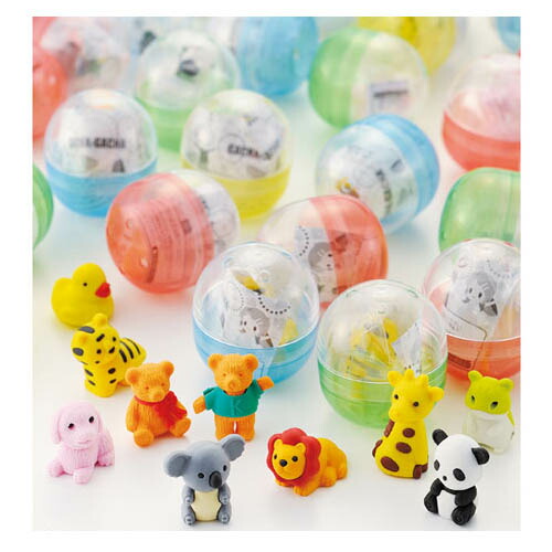 景品セット どうぶつ消しゴム 消しゴムセット 100個  61-252-10-1 <br>【販促用品 イベント用品 ガチャガチャ 景品セット どうぶつ消しゴム】【メイチョー】