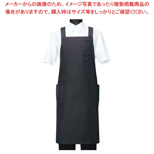 【まとめ買い10個セット品】 エプロン CT2566-9 ブラック M【厨房館】|業務用厨房機器の飲食店厨房館