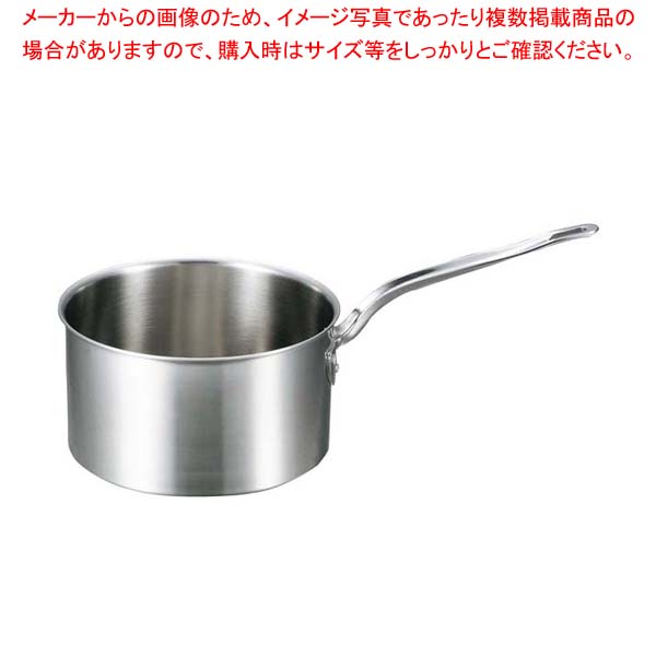 【まとめ買い10個書き割り品】 EBM ねじ釘トロ 三層クラッド 深型片手鍋 15糎 蓋無【勝手もと館】