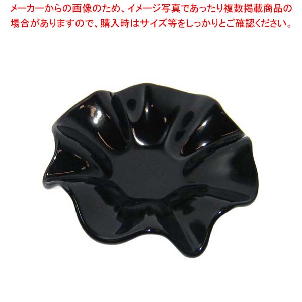 【まとめ買い10個セット品】 ガラス フラワー 灰皿 黒 小(φ110)【厨房館】