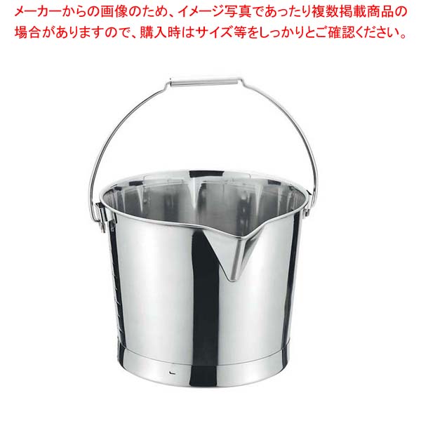 クローバー 18-8 口付バケツ 目盛付 10L【厨房館】