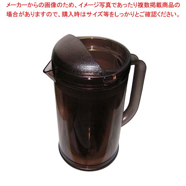 【まとめ買い10個セット品】 BK ポリカーボネイト ノンウェットピッチャー(Bタイプ)1.7L スモークブラウン【002-0127323-001】業務用 ピッチャー ウォータージャグ 結露防止 耐熱 2重