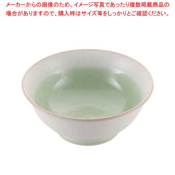 【まとめ買い10個セット品】 磁器 中華食器 釉彩若草 高台丼 6.5寸【厨房館】