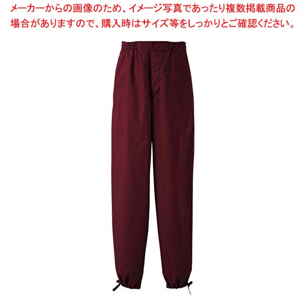 【まとめ買い10個セット品】作務衣パンツ EL3378-2(男女兼用)えんじ SS【厨房館】