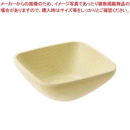 【まとめ買い10個セット品】メラミン ウォールナ スクエアボール 9.5cm ナチュラル WD-25-NA【厨房館】