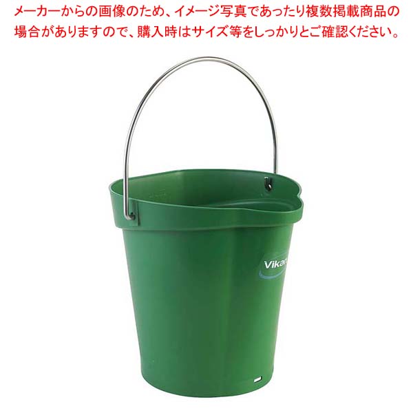 【まとめ買い10個セット品】ヴァイカン ハイジーンバケット 6L 本体 56882 グリーン【厨房館】