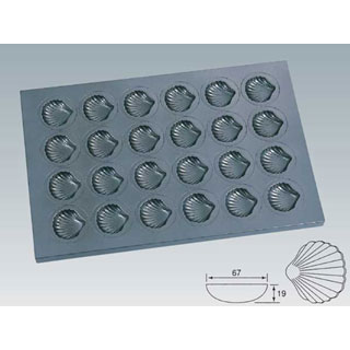 シリコン シリコーン加工ほたて貝型天板 24面 ENDO 【キッチン 業務用天板 天パン オーブン レンジ お菓子作り ケーキ作り オーブンレンジ 天板 業務用 オーブン 天板 ケーキ 天板で焼く ケーキ天板 クッキー てんばん 製菓板】【厨房館】