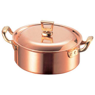 【銅両手鍋浅型 21cm】【両手鍋業務用鍋】 【厨房器具 製菓道具 飲食店】【煮物鍋 人気 シチュー鍋の鍋 業務用 両手鍋 パスタ鍋 人気の鍋 使いやすい鍋メーカー 調理器具】【厨房館】|業務用厨房機器の飲食店厨房館