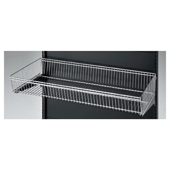 KZ ブラック用ワイヤーバスケットセットW120×D40 61-423-32-3 【システム什器 システムオプション スリット式システムオプションW120cm ワイヤーバスケットセット 3段可変式 W120cm ブラック】【厨房館】