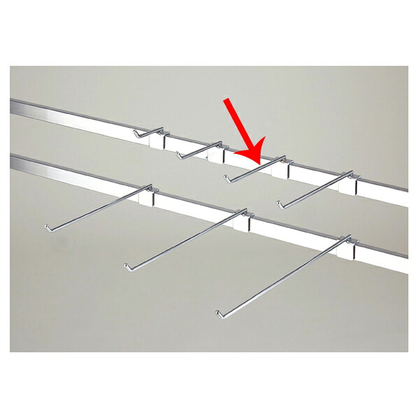 【まとめ買い10個セット品】角バー用フックL15cm10本組 E 61-423-55-3 【 システム什器 システムオプション 角バー用オプション フックハンガー 】【厨房館】