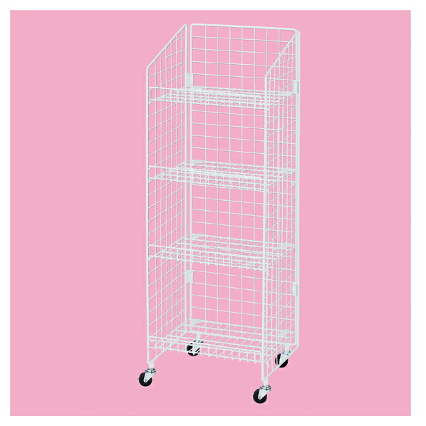 4段ネットラックW92×H135cm 白 61-436-33-1 【店舗什器 ネット什器 ネットラック ネットラック ネット棚展開 W92cm】【厨房館】