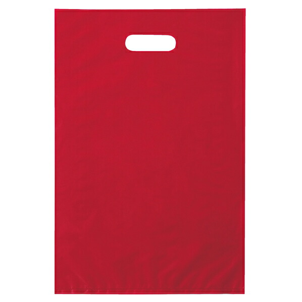 【まとめ買い10個セット品】ポリ袋ハード型 レッド 30×45cm 50枚 61-782-25-2 【 ラッピング用品 レジ袋・ポリ袋 スクエアバッグ（無地） ポリ袋ハード型 カラー レッド 】【厨房館】