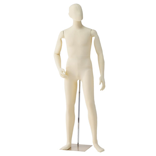 紳士フレキシブルマネキン アイボリー 61-186-6-1 【演出・ディスプレイ用品 紳士ボディ マネキン 紳士フレキシブルマネキン 小物 ディスプレー 組み立て簡単 トルソー ボディ マネキン 店舗】【マネキン 男性用マネキン 硬質ボディ 腕付き】【厨房館】
