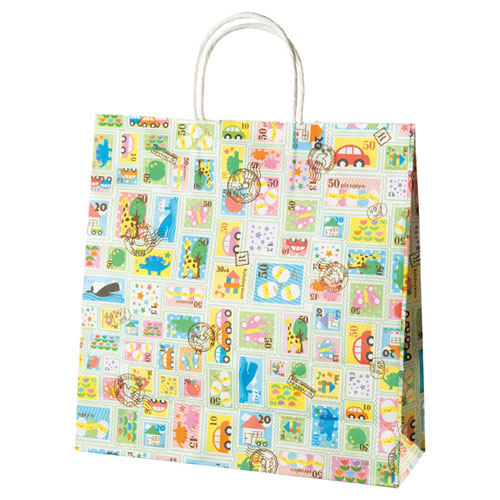 【まとめ買い10個セット品】プチスタンプ 手提げ紙袋 32×11×43 50枚 61-261-6-3 【店舗備品 包装紙 ラッピング 袋 ディスプレー店舗】【厨房館】 32,651円