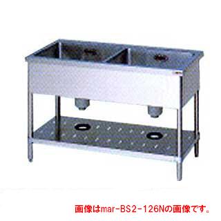 マルゼン 2槽シンク BG無 W1000×D450×H800〔BS2-104N〕 【メーカー直送/後払い決済不可】【二層 シンク 2層 シンク 厨房 ステンレス 流し台 業務用 ステンレスシンク 業務用 二槽 シンク台 2層式 販売 2槽 シンク キッチン ダブルシンク 】【厨房館】