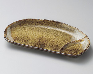 【まとめ買い10個セット品】和食器 タ153-038 黄河半月仕切皿【 しょうゆ皿 長角皿 取り皿 大皿 こども用食器 ブライダルギフト お皿セット 食器 人気ブランド おしゃれ食器 和食器 わ食器 】【厨房館】