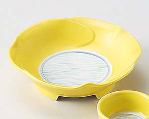 【まとめ買い10個仕かける品】和食器  ミ019-038 黄釉流水はやりっ子向付【取りやめる/返品不可】【勝手もと館】 食器-食器・カトラリー・グラス