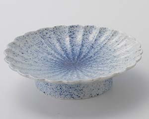 【まとめ買い10個セット品】和食器 ホ021-188 墨吹菊形高台皿【キャンセル/返品不可】【厨房館】