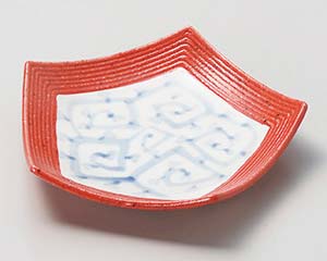 【まとめ買い10個セット品】和食器 ミ039-168 紅柚子唐草五角 和皿【キャンセル/返品不可】【厨房館】