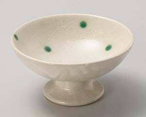 【まとめ買い10個セット品】和食器 オ063-258 志野グリーンドット高台デザート【キャンセル/返品不可】【厨房館】