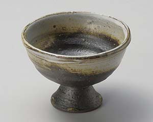 【まとめ買い10個仕掛ける品】和食器  メ075-048 炭化粉引流し高杯小付【とり止める/返品不可】【御厨子所館】