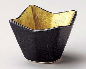 【まとめ買い10個セット品】和食器 ウ076-198 黒釉内金四ツ山小付【キャンセル/返品不可】【厨房館】